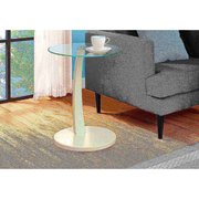 Monarch Specialties Accent Table - White Bentwood With Tempered Glass I 3017